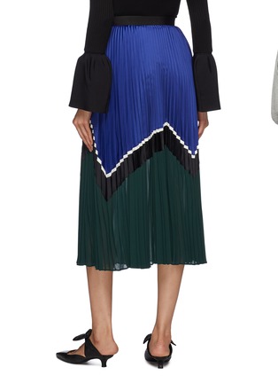 Back View - Click To Enlarge - SELF-PORTRAIT - Pleated graphic colourblock skirt