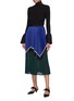 Figure View - Click To Enlarge - SELF-PORTRAIT - Pleated graphic colourblock skirt