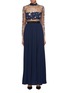 Main View - Click To Enlarge - SELF-PORTRAIT - Star embellished tulle panel pleated dress