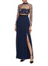 Figure View - Click To Enlarge - SELF-PORTRAIT - Star embellished tulle panel pleated dress