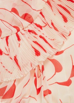 Detail View - Click To Enlarge - SELF-PORTRAIT - Cape panel crescent print pleated chiffon dress