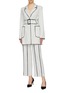 Figure View - Click To Enlarge - C/MEO COLLECTIVE - 'Effigurate' contrast pinstripe wide leg pants