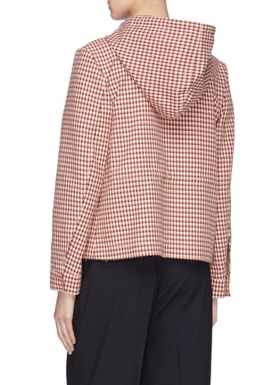 Back View - Click To Enlarge - CÉDRIC CHARLIER - Hooded check plaid jacket