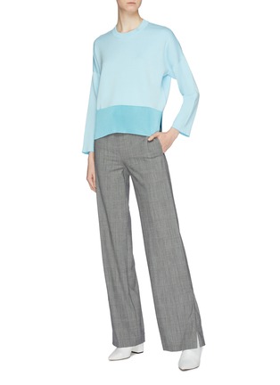 Figure View - Click To Enlarge - CÉDRIC CHARLIER - Contrast split hem oversized sweater