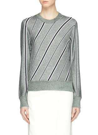 Main View - Click To Enlarge - CÉDRIC CHARLIER - Metallic stripe sweater