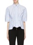 Main View - Click To Enlarge - CÉDRIC CHARLIER - Smocked waist stripe short sleeve shirt
