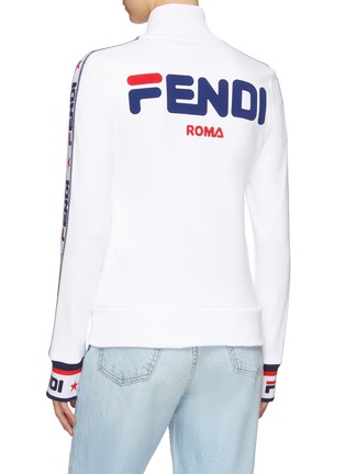 Back View - Click To Enlarge - FENDI SPORT - x FILA logo stripe sleeve track jacket