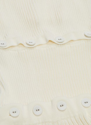  - CHRISTOPHER ESBER - Convertible button panel pleated rib knit dress