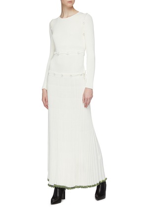 Figure View - Click To Enlarge - CHRISTOPHER ESBER - Convertible button panel pleated rib knit dress