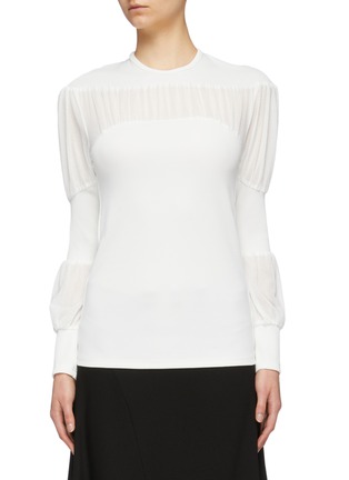 Main View - Click To Enlarge - CHRISTOPHER ESBER - Puff sleeve panelled rib knit top