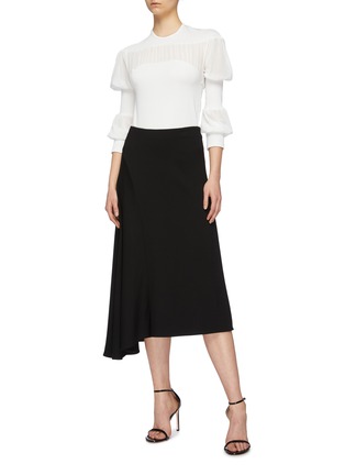 Figure View - Click To Enlarge - CHRISTOPHER ESBER - Puff sleeve panelled rib knit top