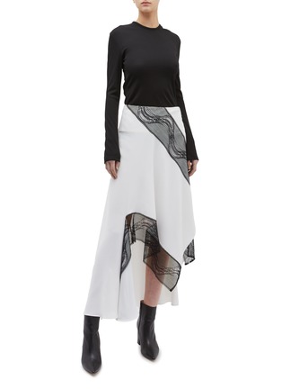 Figure View - Click To Enlarge - CHRISTOPHER ESBER - 'Eclipse' lace panel asymmetric skirt