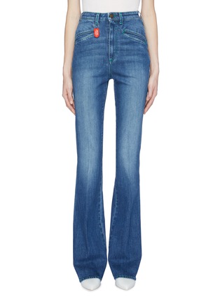 Main View - Click To Enlarge - PHILOSOPHY DI LORENZO SERAFINI - Detachable keyring contrast topstitching flared jeans