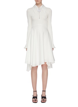 Main View - Click To Enlarge - ELLERY - 'Triple One' half-zip knit panel drape dress