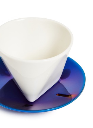 Detail View - Click To Enlarge - MUTUOPIA - 'Tri-chapter' espresso cup and saucer set – Blue