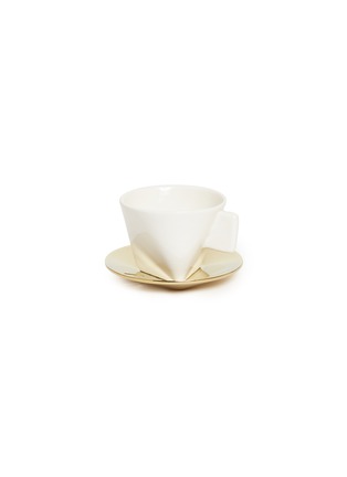 Main View - Click To Enlarge - MUTUOPIA - 'Tri-chapter' espresso cup and saucer set – Gold