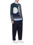 Figure View - Click To Enlarge - ANNA BEAM - Colourblock abstract geometric intarsia sweater
