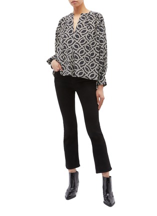 Figure View - Click To Enlarge - ISABEL MARANT - 'Amba' graphic print half placket blouse