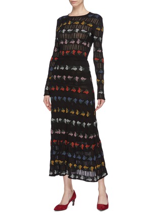 Figure View - Click To Enlarge - SONIA RYKIEL - Mimosa floral jacquard knit maxi skirt