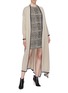 Figure View - Click To Enlarge - SONIA RYKIEL - Contrast border asymmetric drape cashmere long cardigan