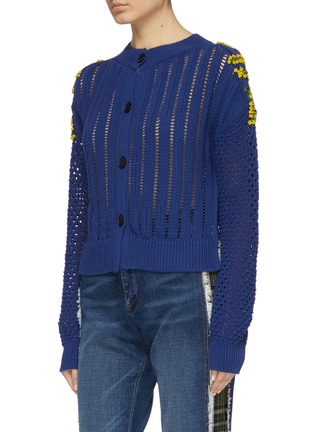Detail View - Click To Enlarge - SONIA RYKIEL - Mimosa floral embellished mixed knit sweater