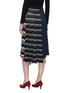Back View - Click To Enlarge - SONIA RYKIEL - Asymmetric stripe patchwork pleated knit skirt