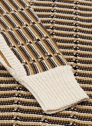  - SONIA RYKIEL - Stripe cutout sleeve open knit sweater