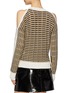 Back View - Click To Enlarge - SONIA RYKIEL - Stripe cutout sleeve open knit sweater