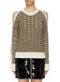 Main View - Click To Enlarge - SONIA RYKIEL - Stripe cutout sleeve open knit sweater