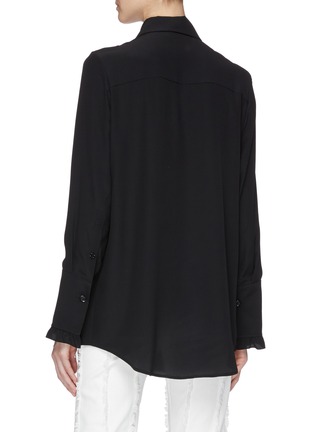 Back View - Click To Enlarge - SONIA RYKIEL - Ruffle shirred bib crepe blouse
