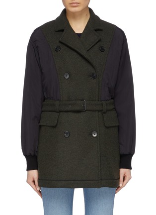 Main View - Click To Enlarge - SONIA RYKIEL - Belted patchwork melton coat