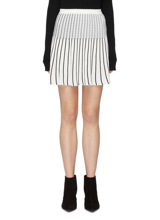 Main View - Click To Enlarge - SONIA RYKIEL - Stripe pleated knit skirt