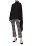 Figure View - Click To Enlarge - SONIA RYKIEL - Button shoulder asymmetric drape cashmere turtleneck sweater