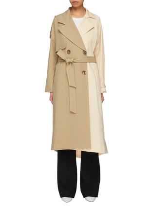 Main View - Click To Enlarge - ENFÖLD - Belted colourblock trench coat