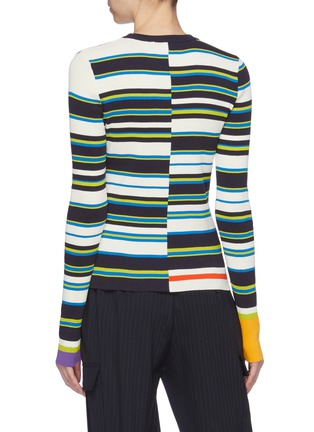 Back View - Click To Enlarge - ENFÖLD - Variegated stripe rib knit sweater