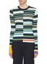 Main View - Click To Enlarge - ENFÖLD - Variegated stripe rib knit sweater