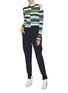 Figure View - Click To Enlarge - ENFÖLD - Variegated stripe rib knit sweater