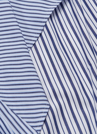 Detail View - Click To Enlarge - ENFÖLD - Asymmetric shirt panel ruffle drape mix stripe skirt