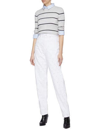 Figure View - Click To Enlarge - ISABEL MARANT ÉTOILE - 'Lorny' ripped eyelet oversized boyfriend jeans