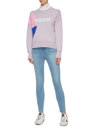 Figure View - Click To Enlarge - ISABEL MARANT ÉTOILE - 'Korbin' logo print colourblock sweater