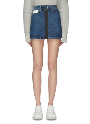 Main View - Click To Enlarge - FIORUCCI - 'Lily' contrast pocket zip front denim skirt