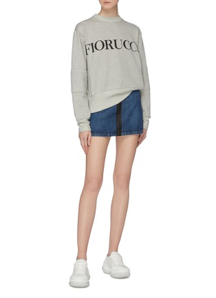 Figure View - Click To Enlarge - FIORUCCI - 'Lily' contrast pocket zip front denim skirt