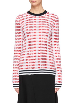 Main View - Click To Enlarge - MSGM - Logo intarsia sweater