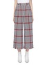 Main View - Click To Enlarge - MSGM - Fringe border houndstooth check plaid wide leg pants