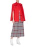 Figure View - Click To Enlarge - MSGM - Fringe border houndstooth check plaid wide leg pants