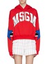 Main View - Click To Enlarge - MSGM - Logo print star stripe sleeve hoodie