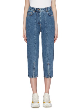 Main View - Click To Enlarge - AALTO - Zip cuff cropped straight leg jeans
