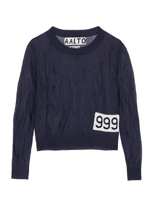 Main View - Click To Enlarge - AALTO - '999' slogan intarsia sweater