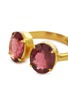 Detail View - Click To Enlarge - AISHWARYA - Tourmaline silver gold alloy open ring