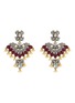 Main View - Click To Enlarge - AISHWARYA - Diamond ruby pearl silver gold chandelier drop earrings